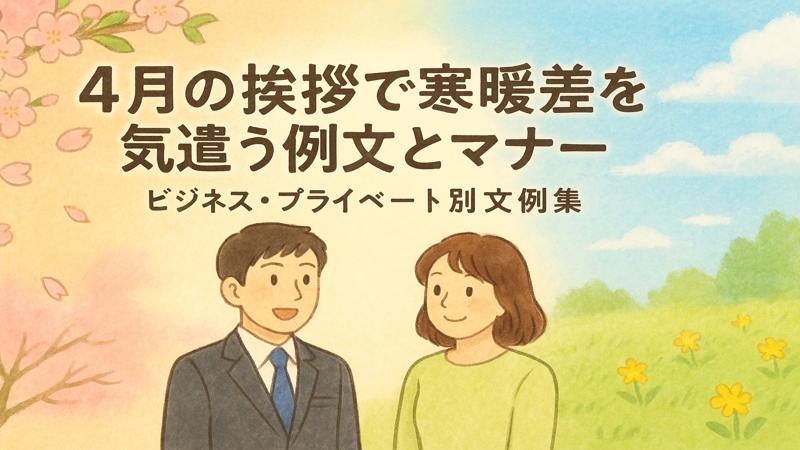 4月の挨拶で寒暖差を気遣う例文とマナー｜ビジネス・プライベート別文例集