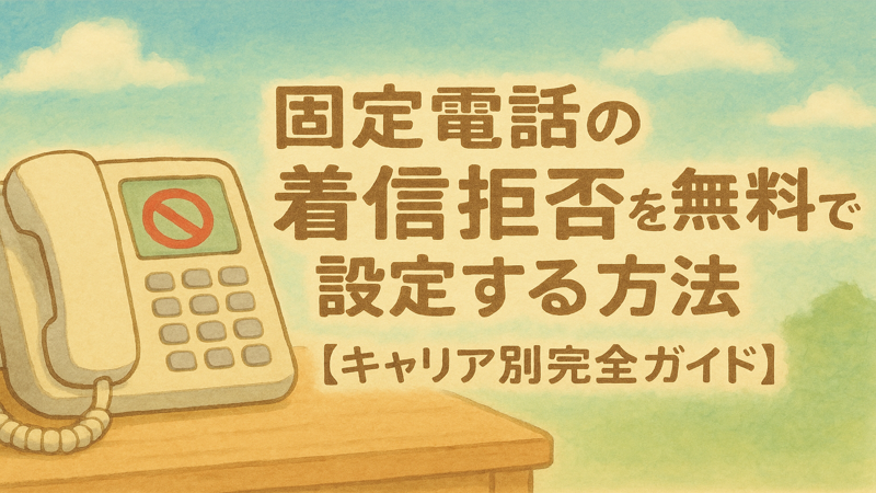 固定電話の着信拒否を無料で設定する方法【キャリア別完全ガイド】